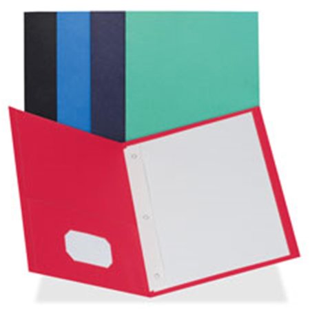 BUSINESS SOURCE 2-Pocket Folders- 100 Sh Cap- Ltr- 9.5 in. x 11 in.- 25-BX- LBE BSN78507